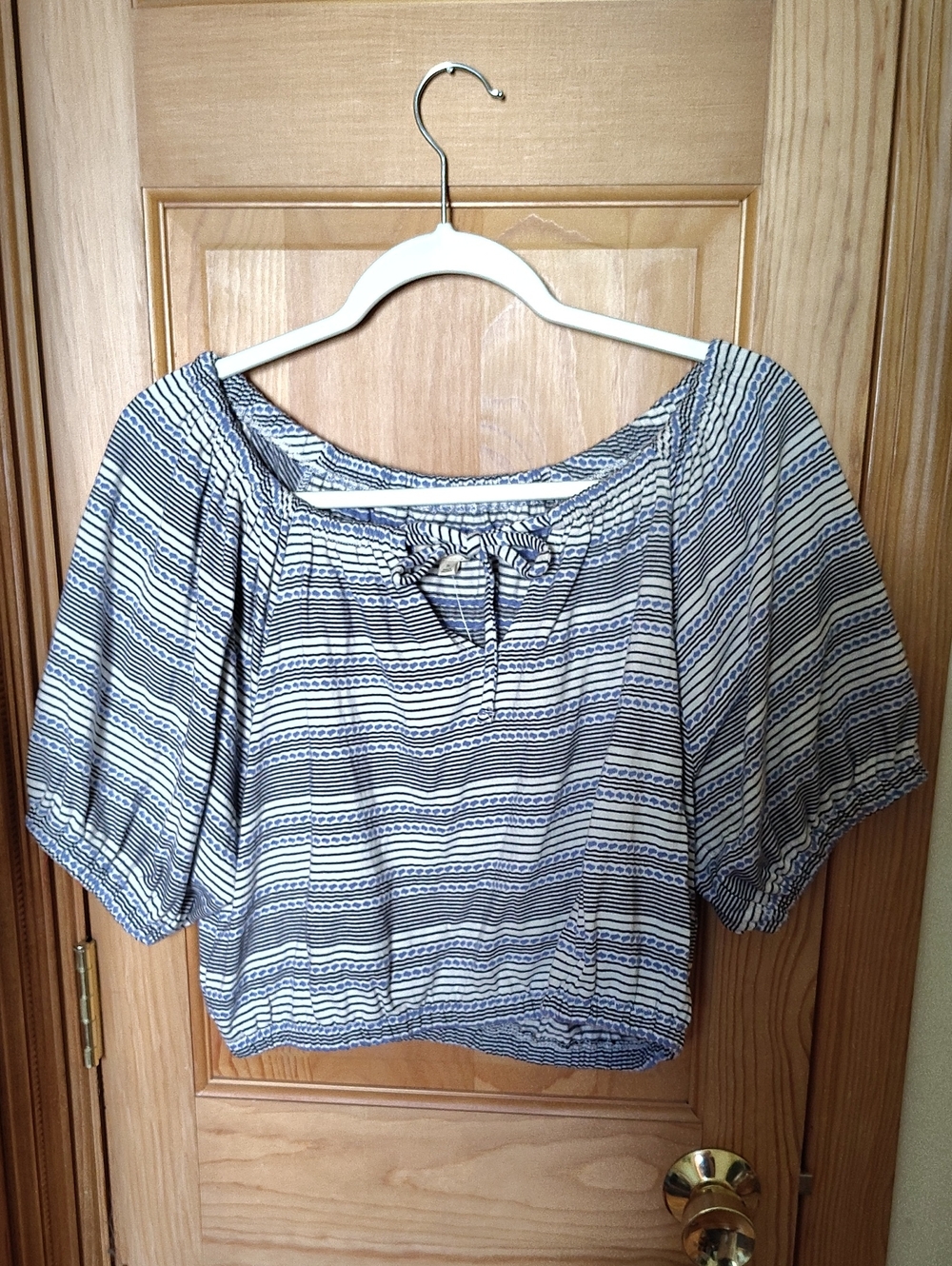 ⛅ Madewell Cotton Keyhole Stripe Crop Top ⛅